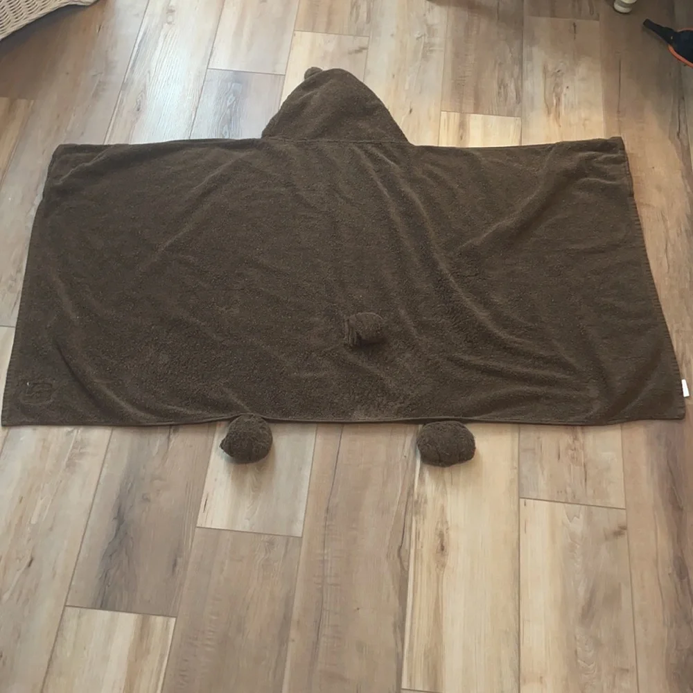 Vtg 1990’s Pickles Hooded Brown Bear Infant Baby Toddler Towel Bath Beach Animal